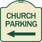 Signmission Church Parking With Left Arrow Heavy-Gauge Aluminum Architectural Sign, 18" x 18", TG-1818-24272 A-DES-TG-1818-24272 - alternate 1